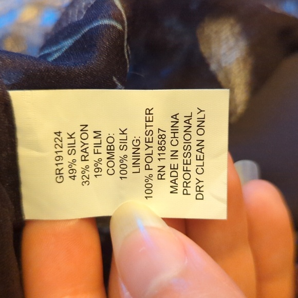 Grey Jason Wu Silk Floral Print Long Sleeve Dress - Picture 5 of 10